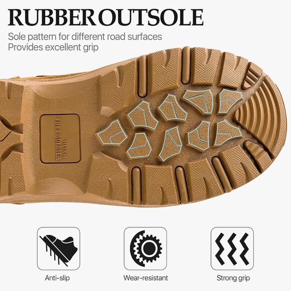 ⚡ Men's Dark Brown Combat Suede Leather Lightweight Military Work Desert Boot - Picture 4 of 7